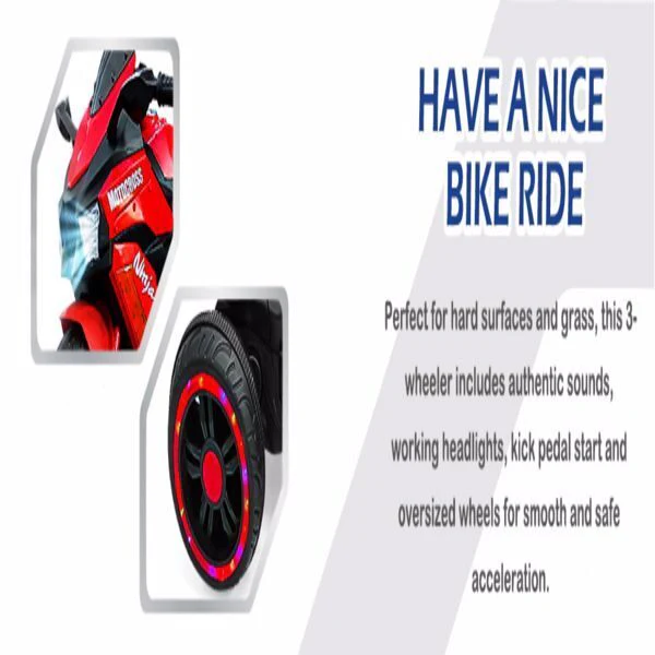 12V Electric Ride On Motorcycle for Kids with LED Lights - Image 4