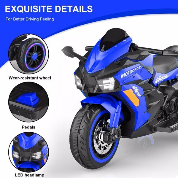 12V Electric Ride On Motorcycle for Kids with LED Lights - Image 9