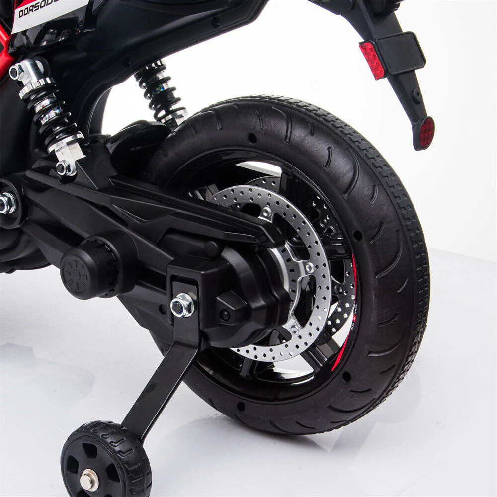 12V Electric Ride On Motorcycle for Kids with LED Music and Training Wheels - Image 9