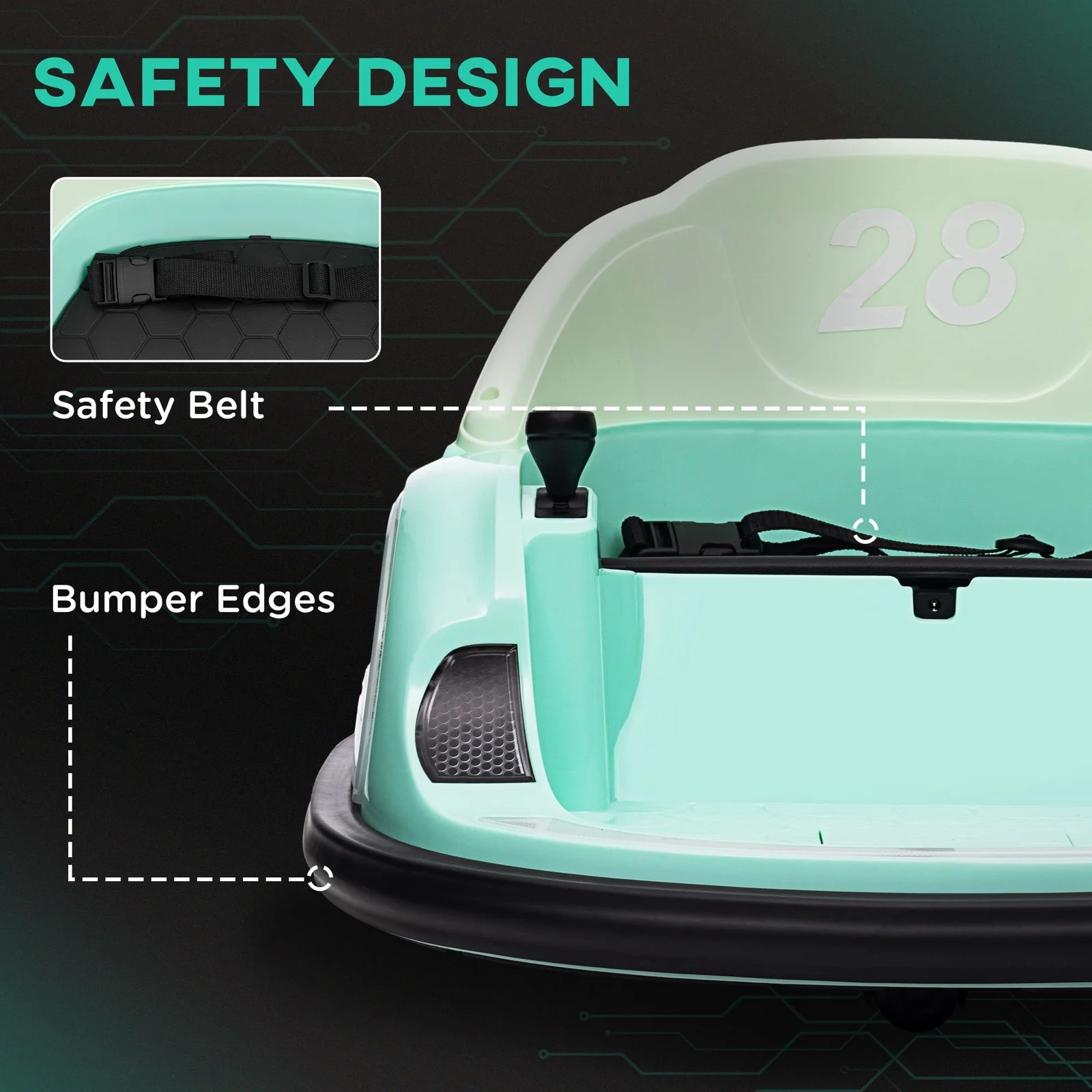 12V Electric Ride-On Bumper Car with Remote Control for Toddlers Ages 1-5 - Image 11