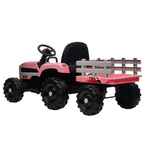 12V Electric Ride On Toy Tractor with Trailer for Kids - Remote Controlled - Image 48