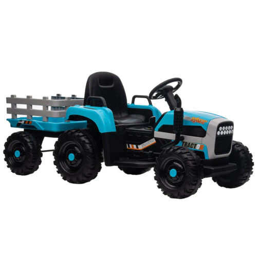 12V Electric Ride On Toy Tractor with Trailer for Kids - Remote Controlled - Image 8