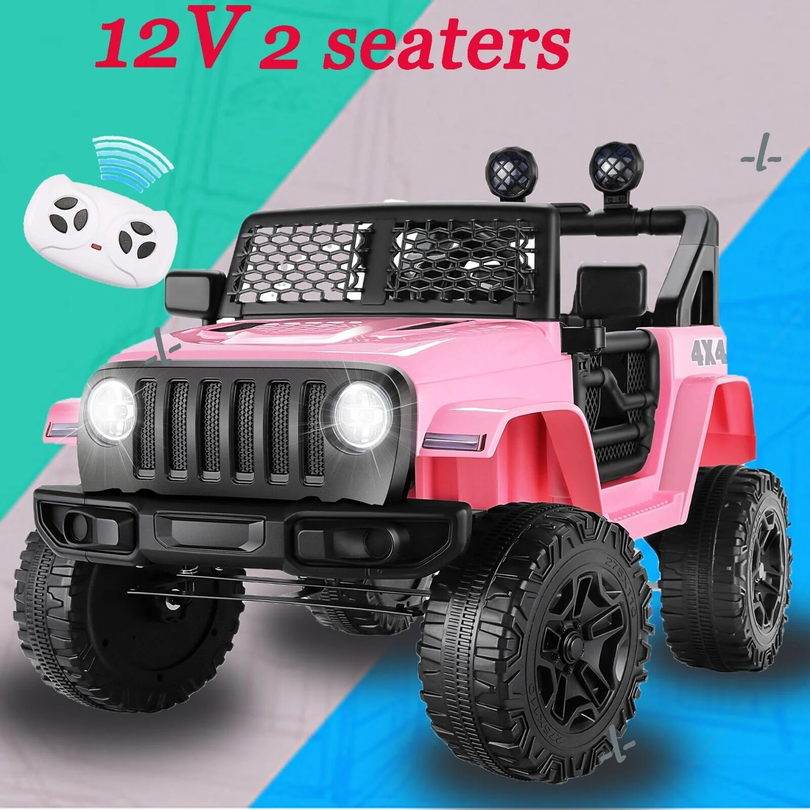 12V Electric Ride-On Toy Truck for Kids with Bluetooth Remote Control - PINK - Image 4