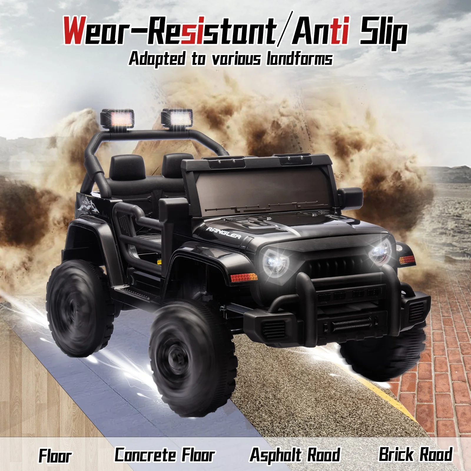 12V Electric Ride-On UTV Car for Kids with Remote Control, LED Lights, USB, and Rechargeable Battery - Image 5