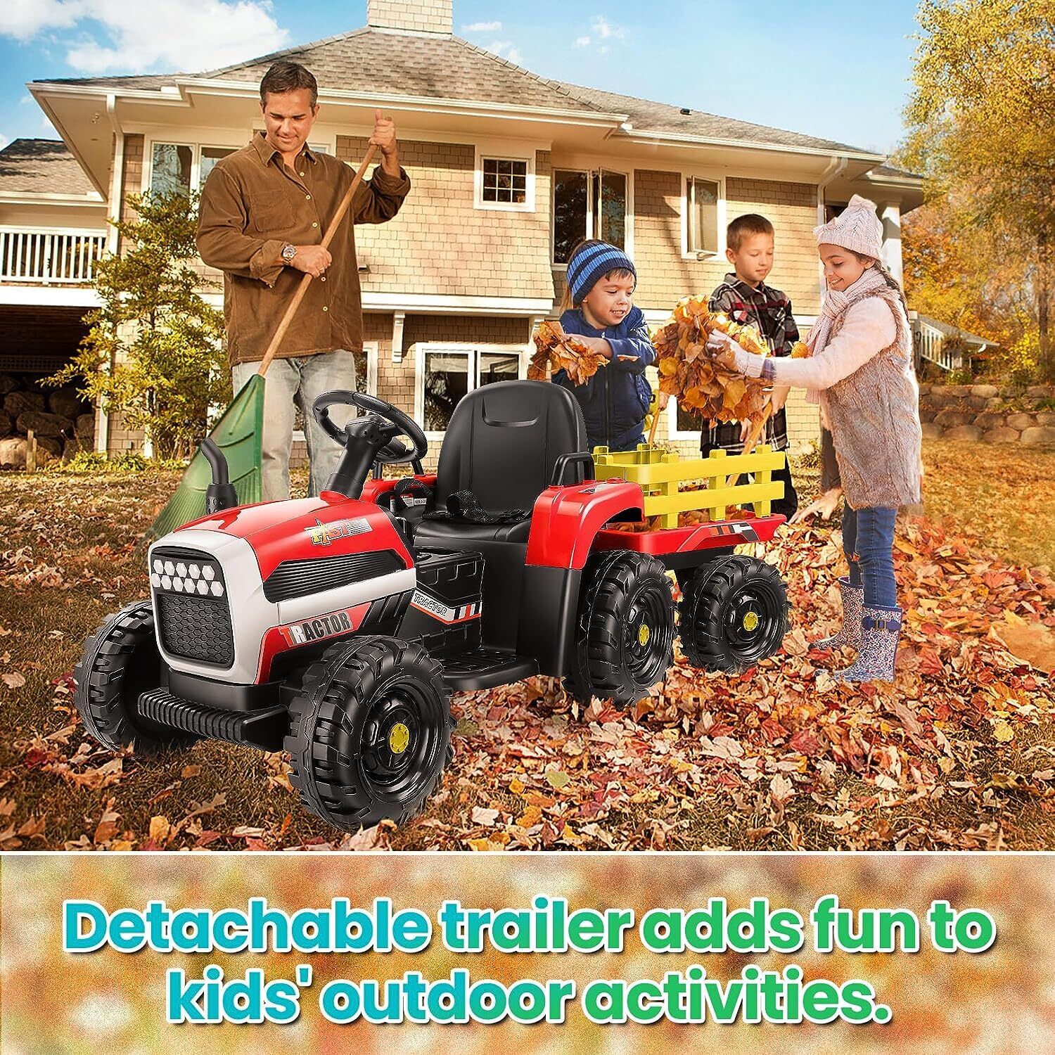 12V Electric Ride-On Tractor with Trailer for Kids - Includes Remote Control! - Image 20