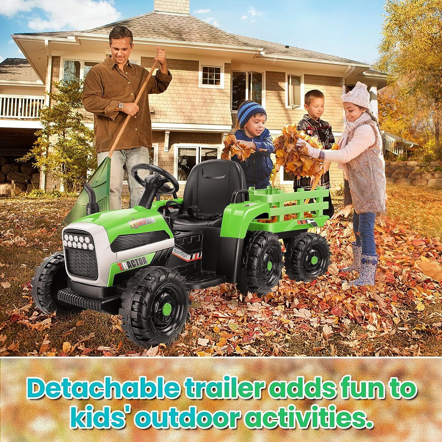 12V Electric Ride-On Tractor with Trailer for Kids, Remote Control Included - Image 36