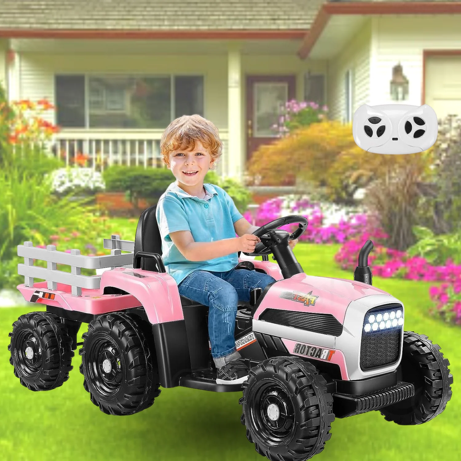 12V Electric Ride-On Tractor with Trailer for Kids, Remote Control Included - Image 5