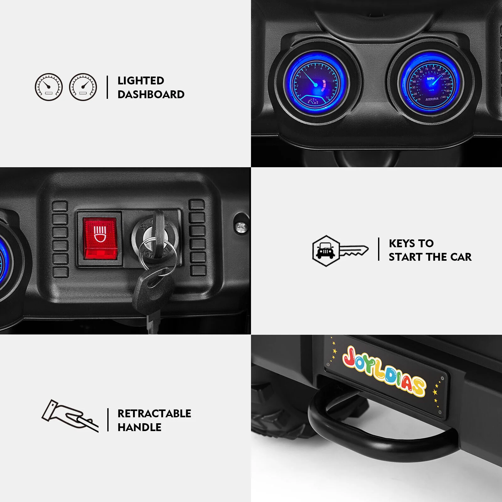 12V Electric Ride-On Truck for Kids with Music, LED Lights, Bluetooth, MP3, and Remote Control - Image 10