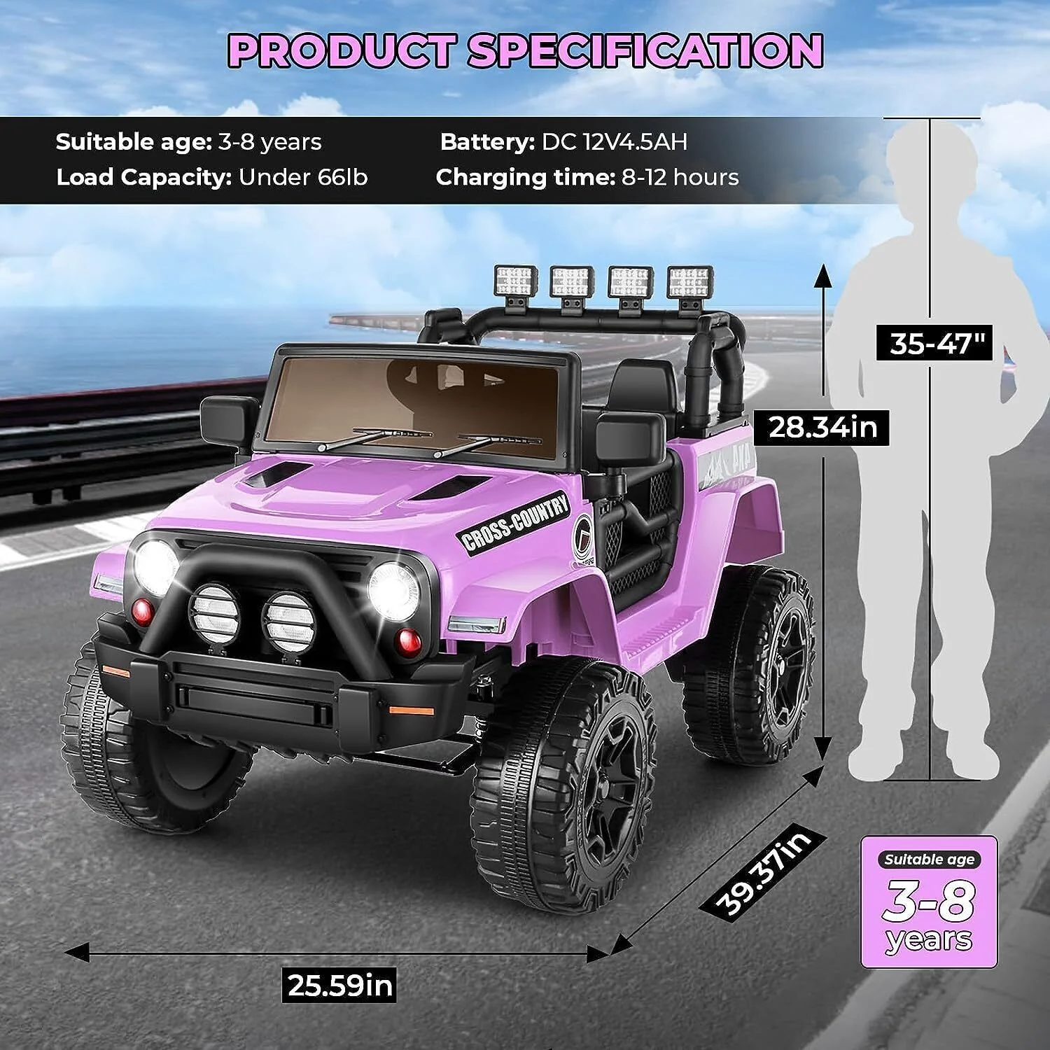 12V Electric Ride-On Truck for Kids with Remote Control - 2 Seater - Image 5