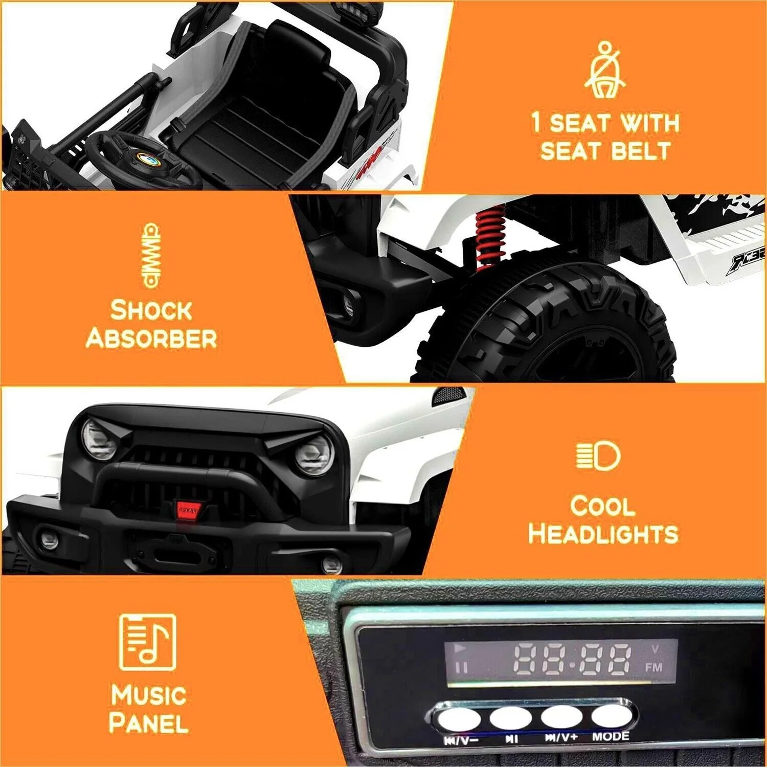 12V Electric Ride-On Truck for Kids with Remote Control and 2 Speed Options - Image 5
