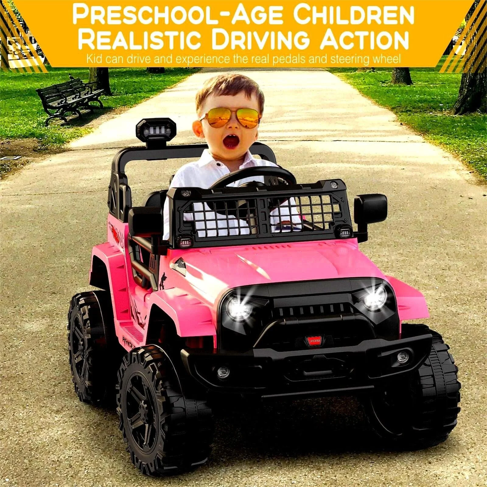 12V Electric Ride-On Truck for Kids with Remote Control and Spring Suspension - Image 3