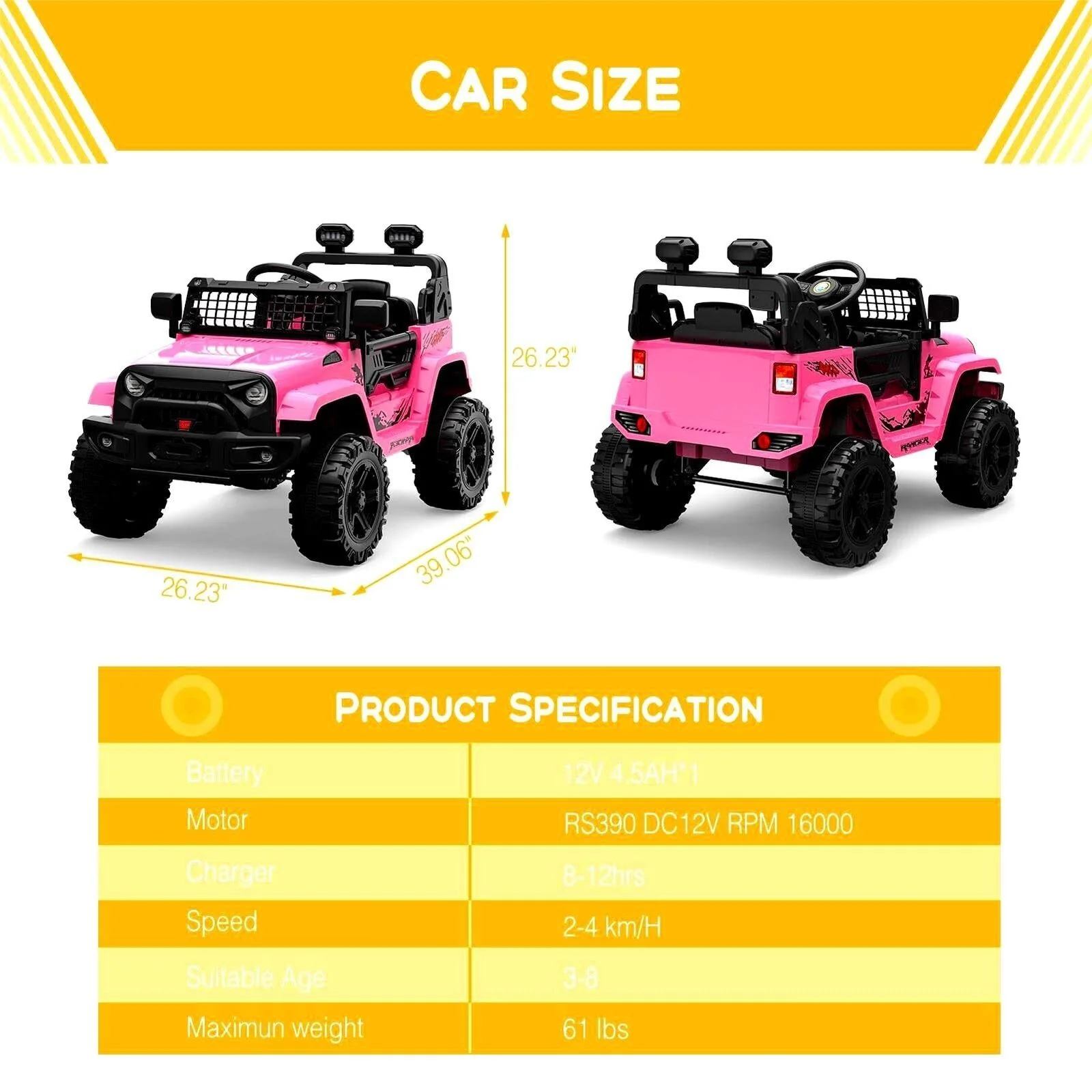 12V Electric Ride-On Truck for Kids with Remote Control and Spring Suspension - Image 7