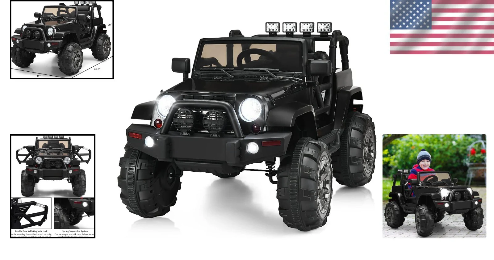 12V Electric Ride-On Truck with Double Doors, Parental Control, and Suspension System - Image 2