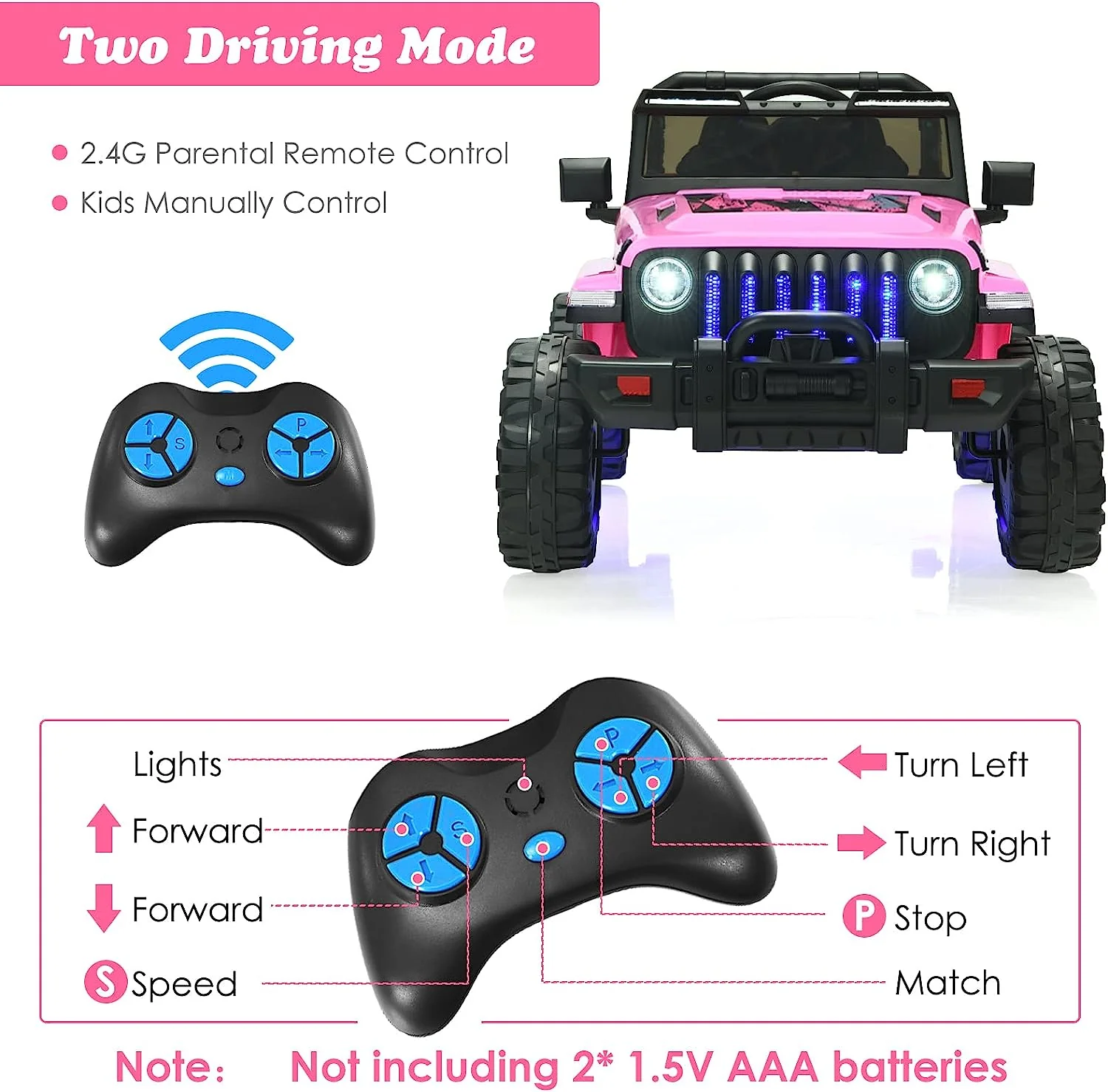 12V Electric Ride-On Truck with Remote Control for Kids, Battery Powered Toy Vehicle - Image 4