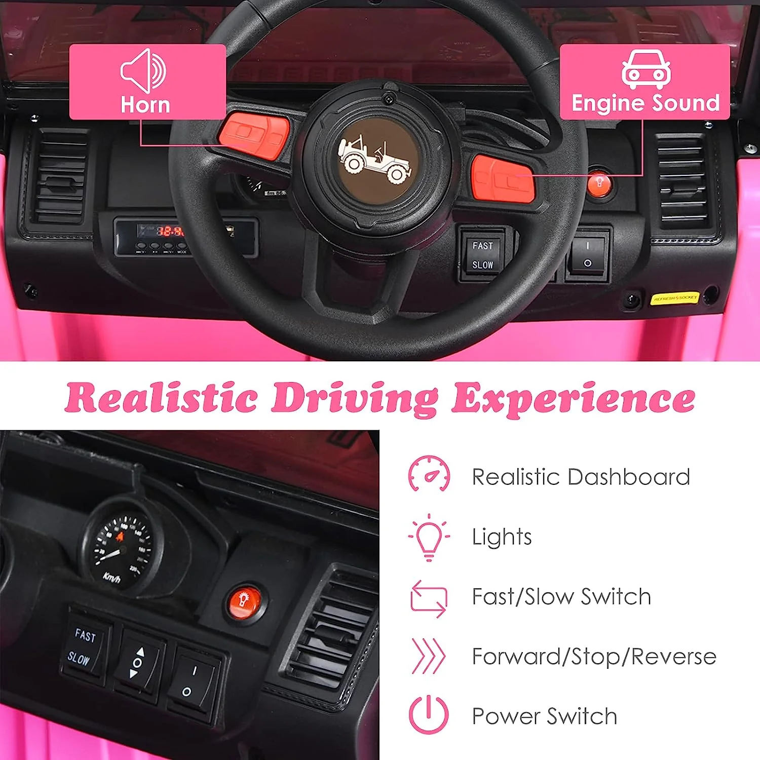 12V Electric Ride-On Truck with Remote Control for Kids, Battery Powered Toy Vehicle - Image 7
