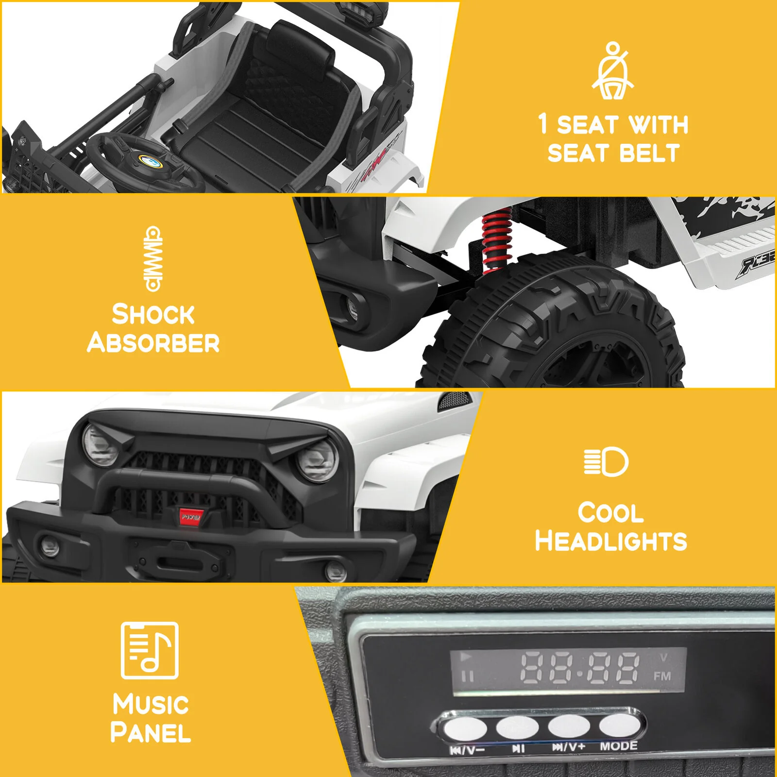 12V Electric Ride Truck with Remote Control and LED Lights - Image 15