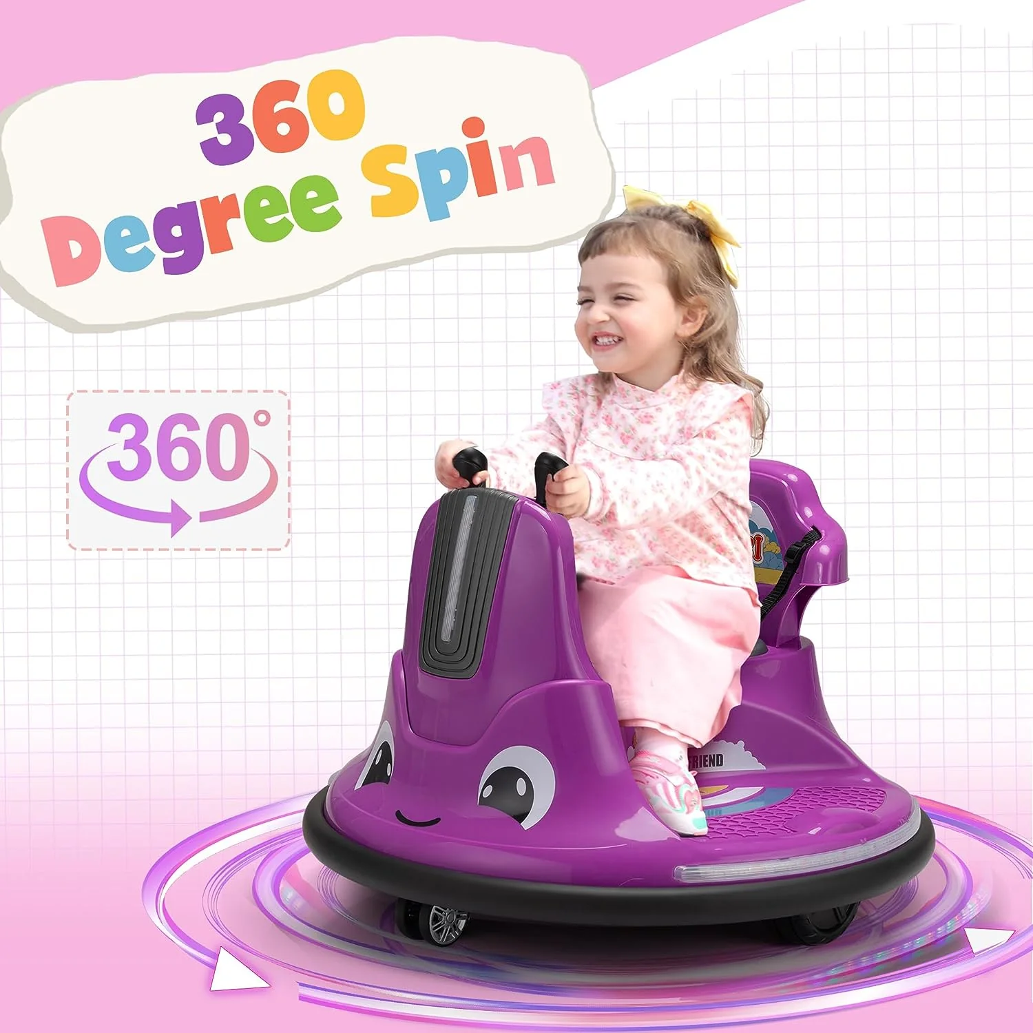 12V Electric Snail Bumper Car Ride-On Toy for Kids - Battery Powered Vehicle - Image 7