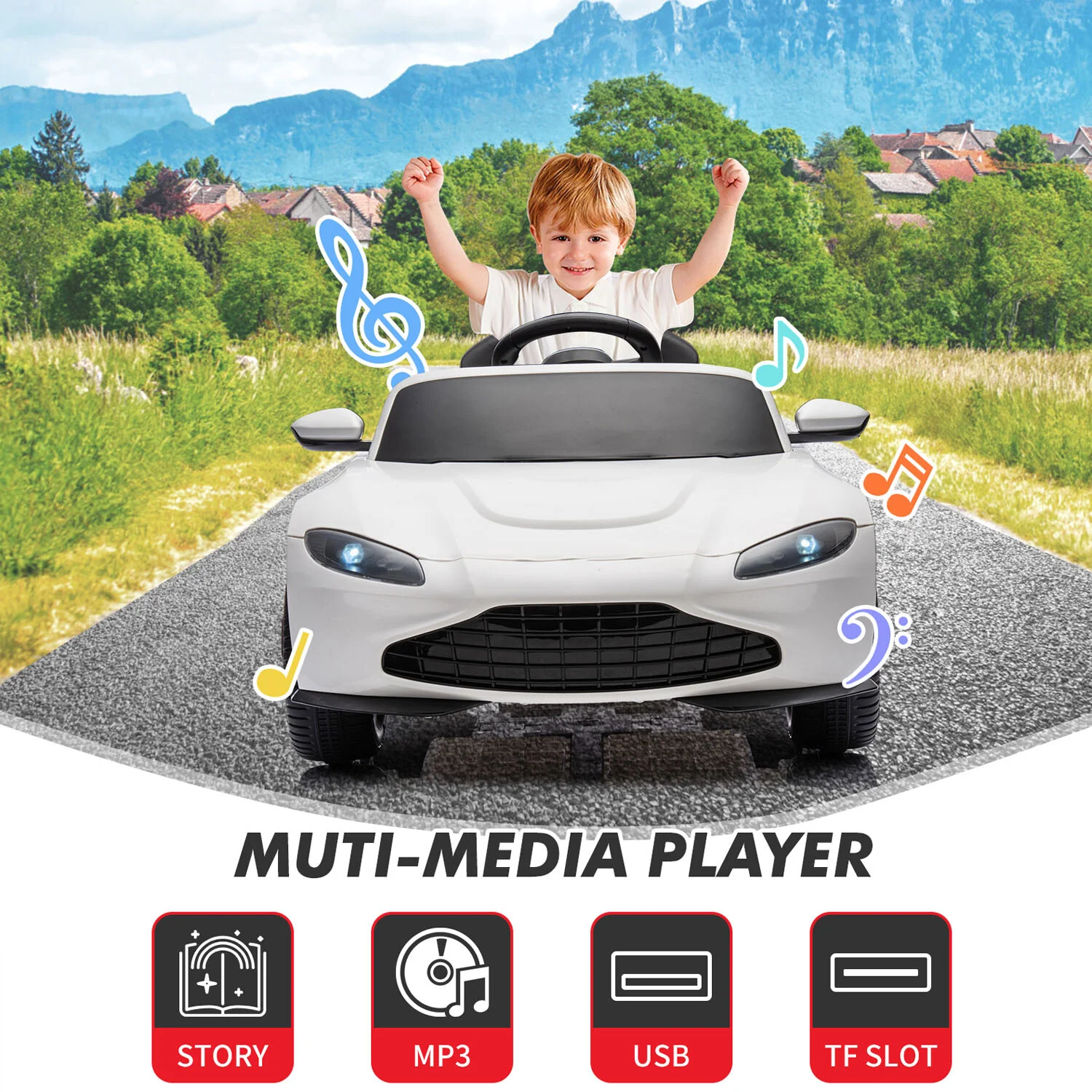 12V Battery-Powered Electric Sports Car Toy with Remote Control for Kids - Image 10