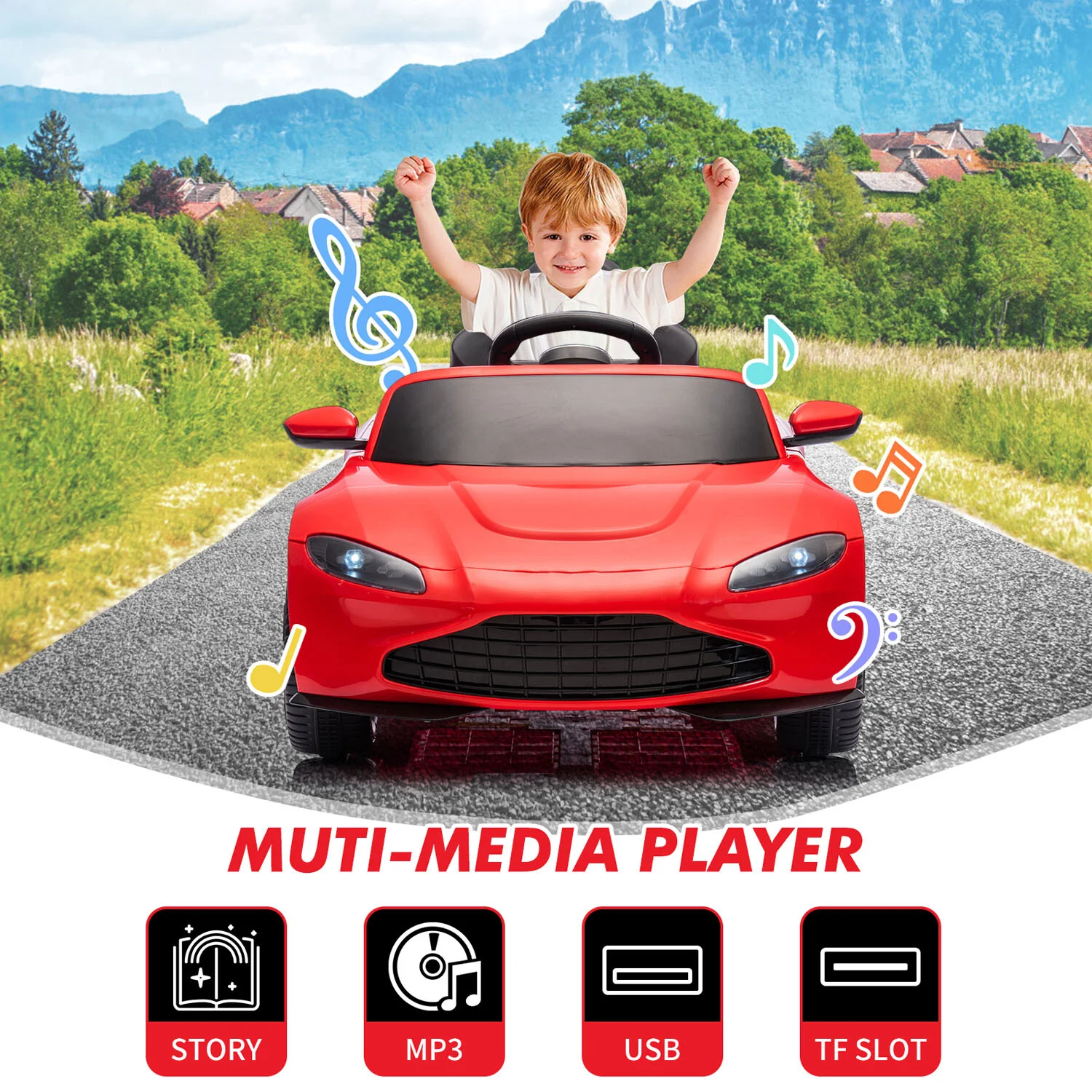 12V Battery-Powered Electric Sports Car Toy with Remote Control for Kids - Image 19