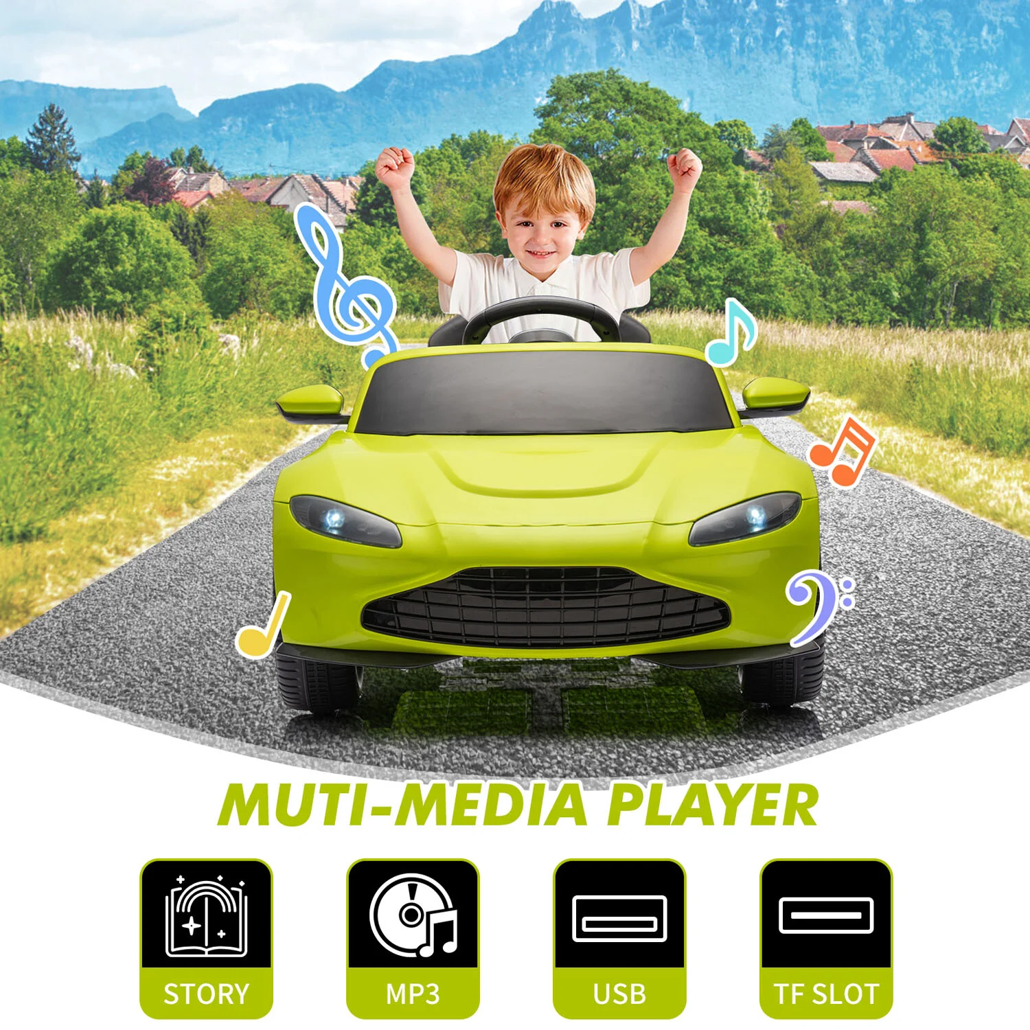 12V Battery-Powered Electric Sports Car Toy with Remote Control for Kids - Image 24