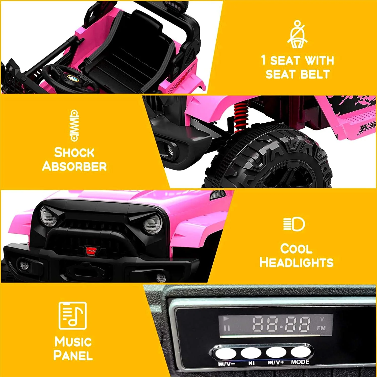 12V Electric Truck for Kids with Remote Control and Spring Suspension - Image 6
