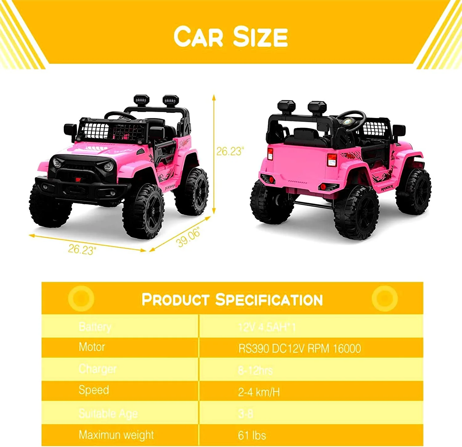 12V Electric Truck for Kids with Remote Control and Spring Suspension - Image 7