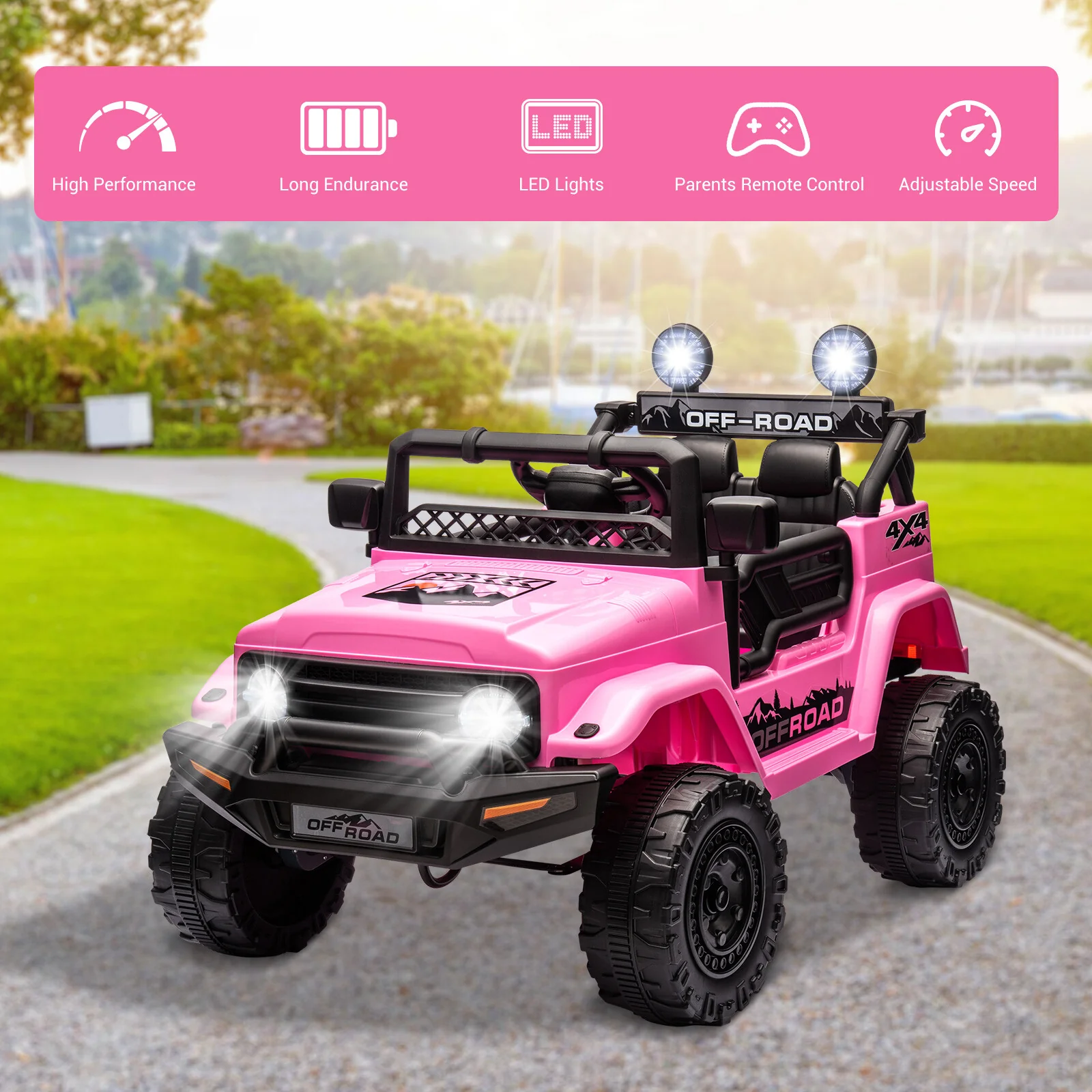 12V Electric 2-Seater Kids Ride-On Jeep Truck with Remote Control - Image 17