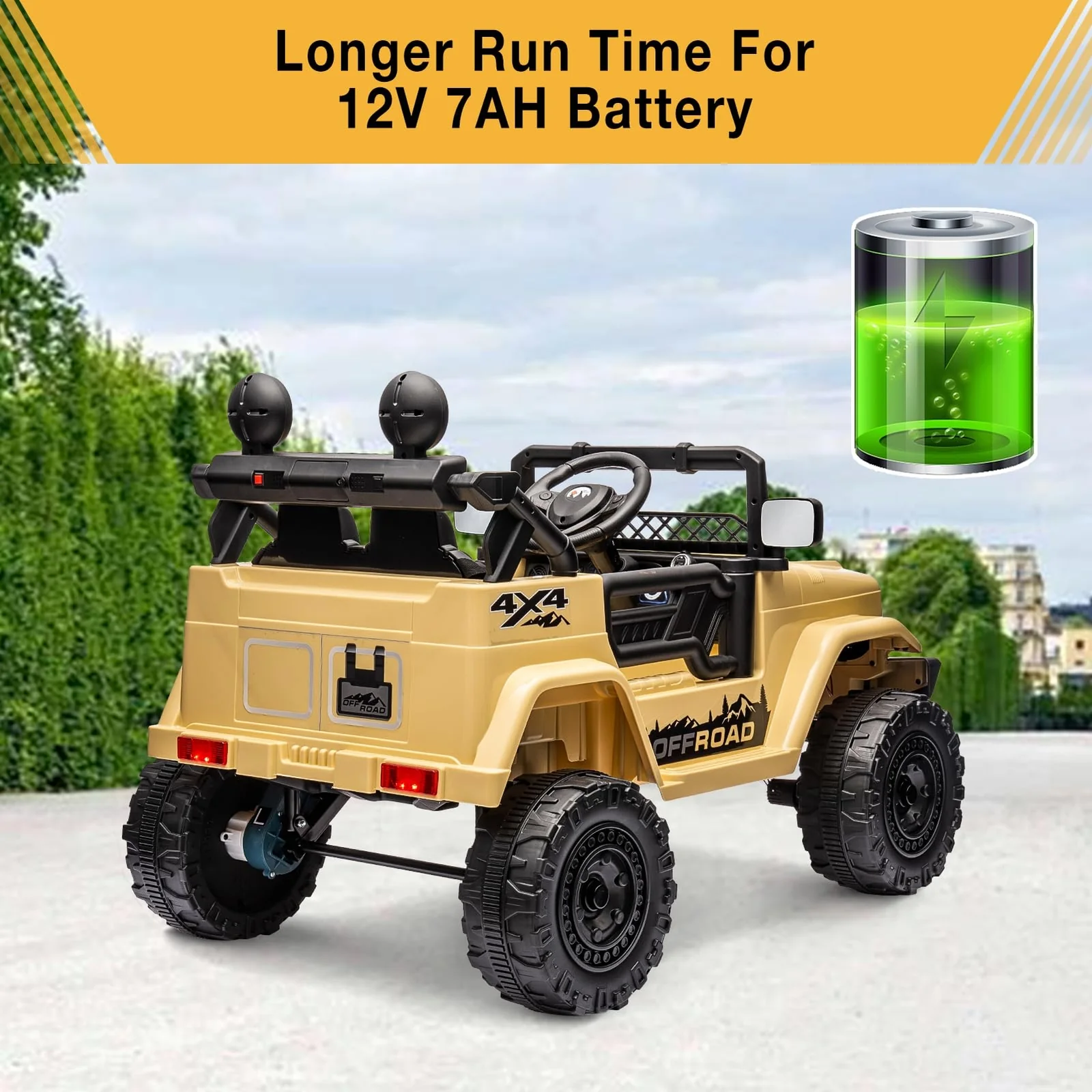 12V Electric Ride-On Truck for Kids with Remote Control, 3 Speeds, and Music - Image 7