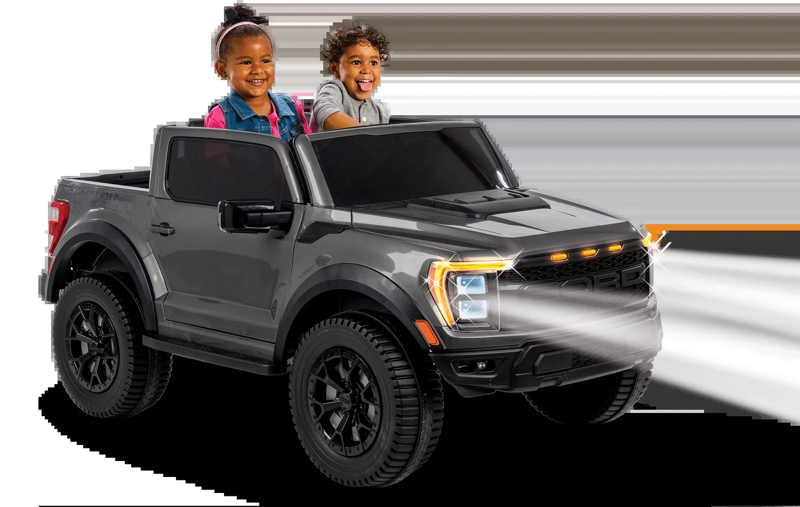 12V Ford F-150 Raptor Battery-Powered Ride-On Toy for Kids 3+ Carbonized Grey