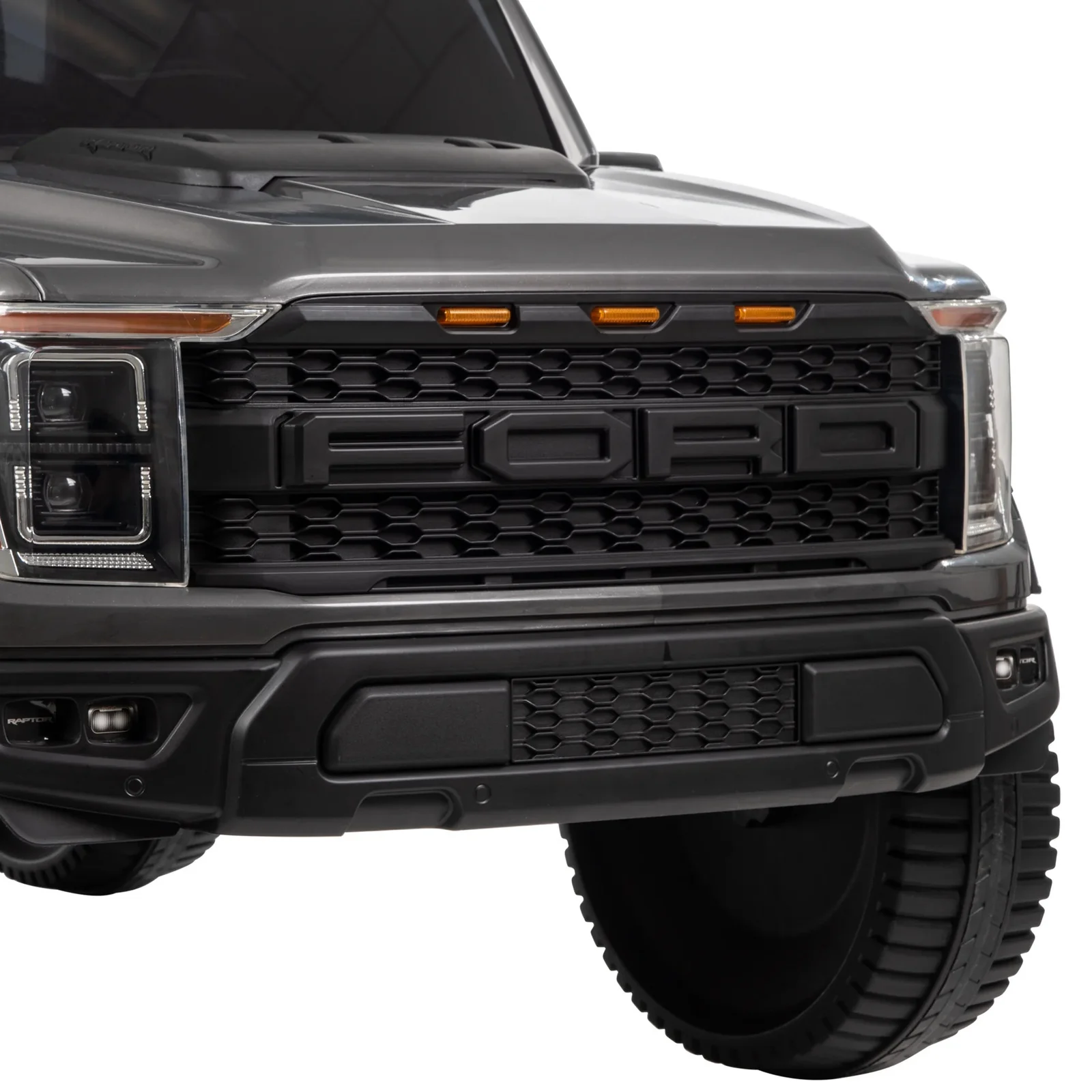 12V Ford F-150 Raptor Battery-Powered Ride-On Toy for Kids 3+ in Carbonized Grey - Image 11