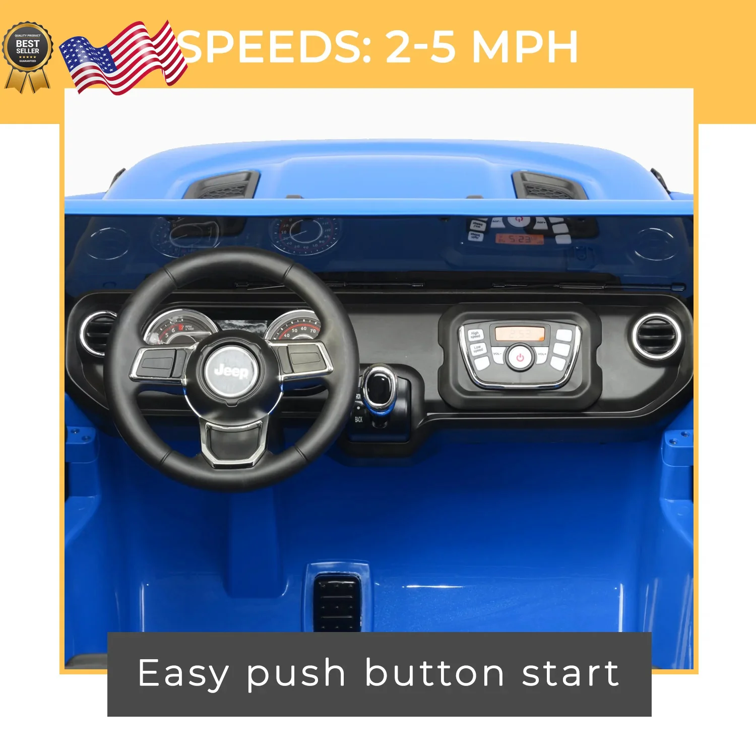 12V Battery Powered Gladiator Rubicon 2-Seater Ride-On Toy Blue - Image 8