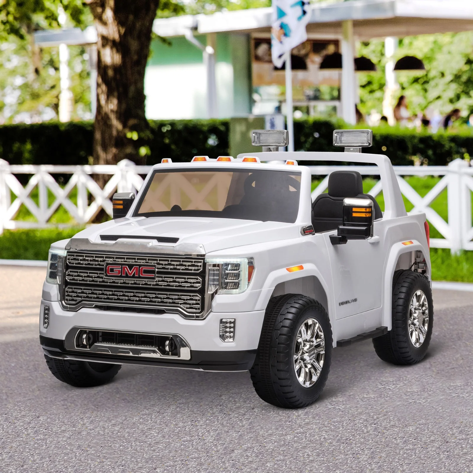 12V GMC Sierra HD Kids Ride-On Car with Battery, Remote Control, and Music