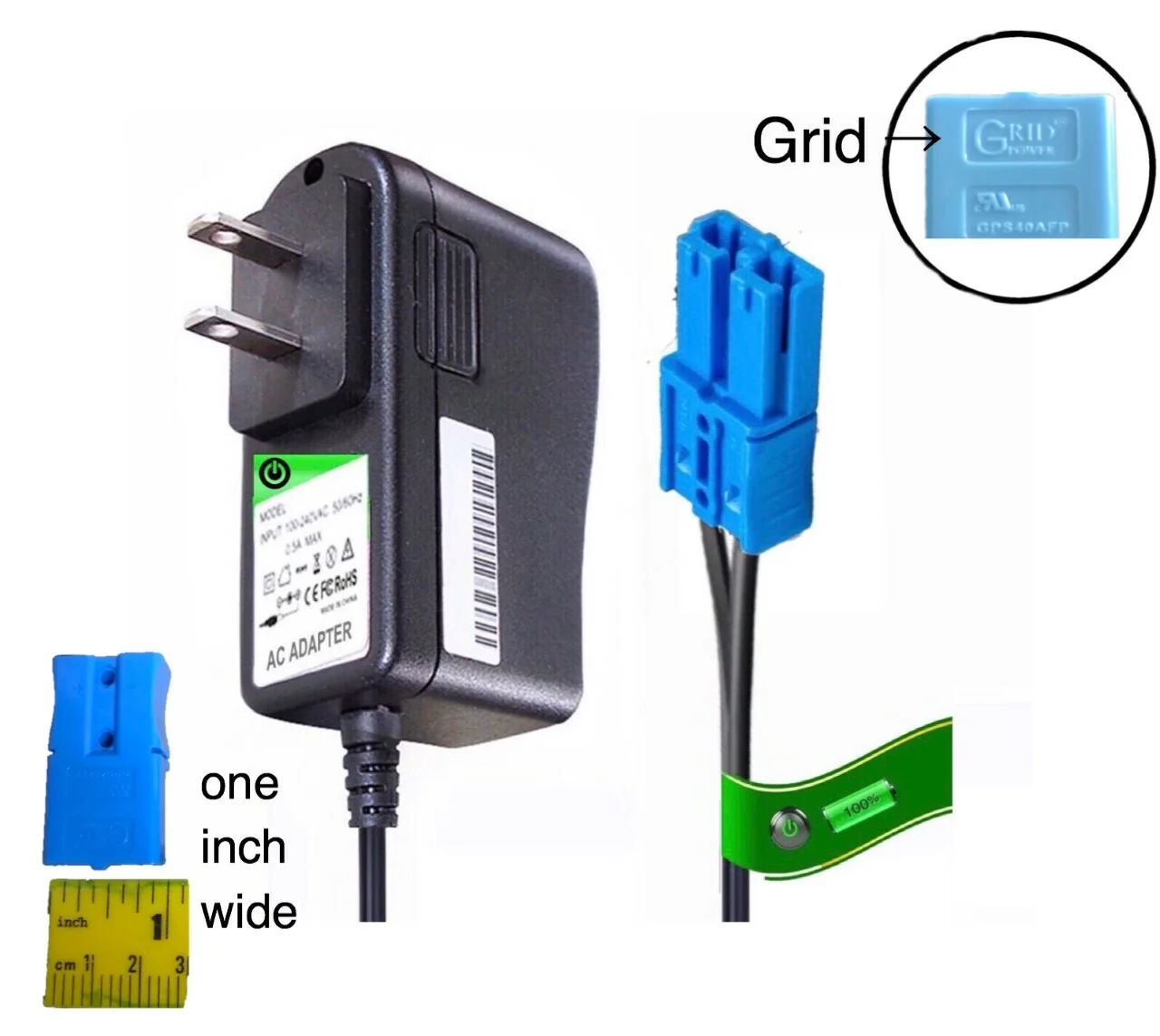 12V Grid Charger for Kid Trax Dodge Dually 3500 Truck Police Cop Car Semi Truck