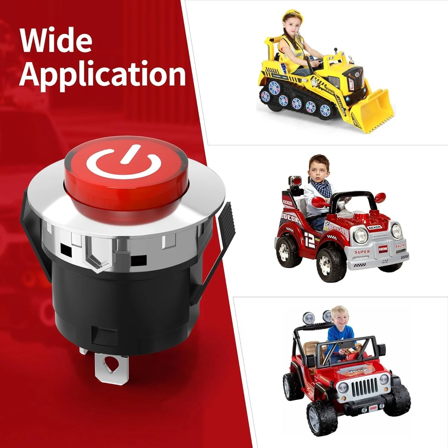 12V Key Start Power Switch with Easy Push Button for Kids Ride-On Cars - Image 8
