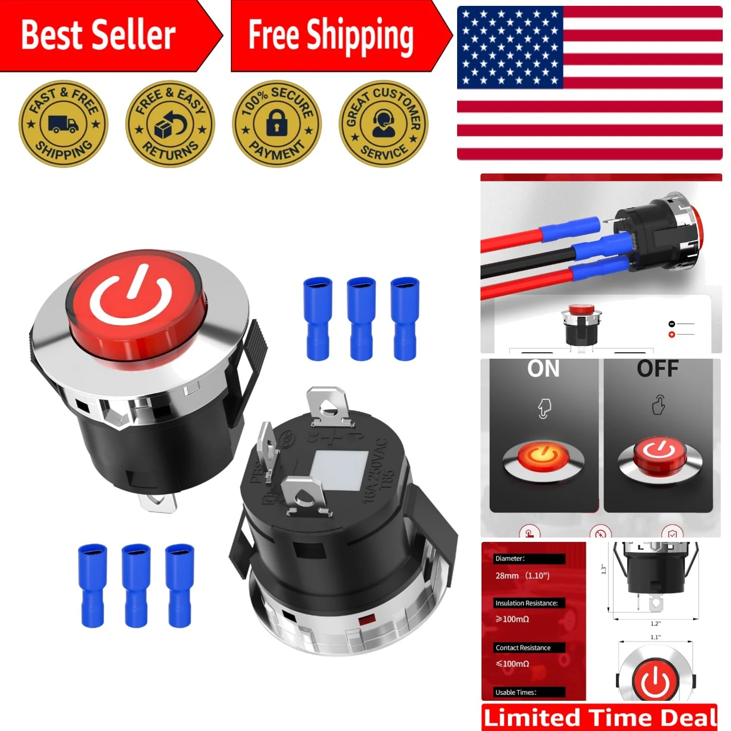 12V Key Start Power Switch with Easy Push Button for Kids Ride-On Cars - Image 9