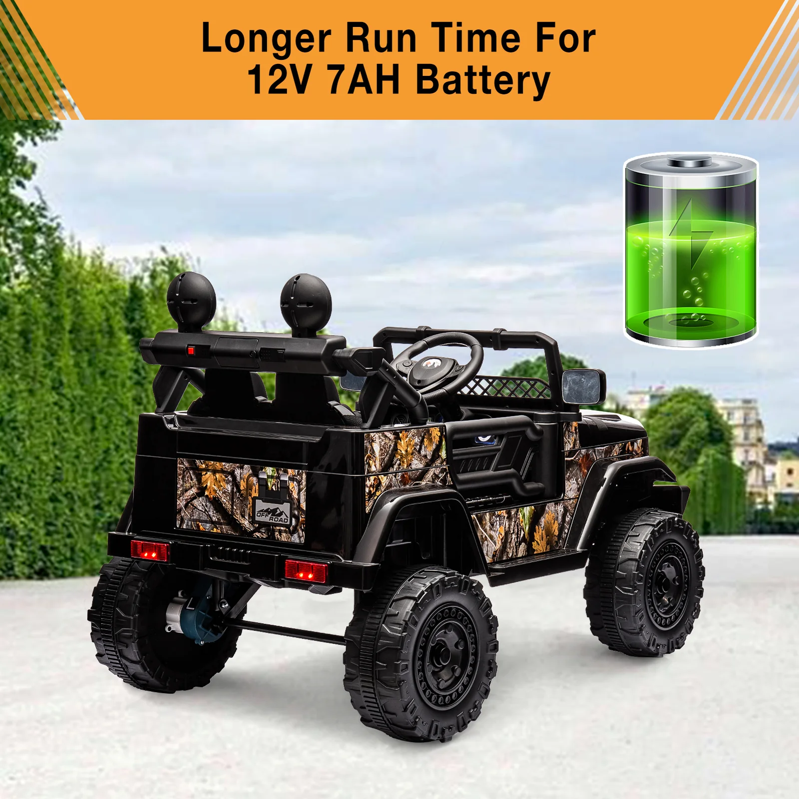 12V 2-Seater Electric Ride-On Truck Car with Parent Remote Control for Kids - Image 4