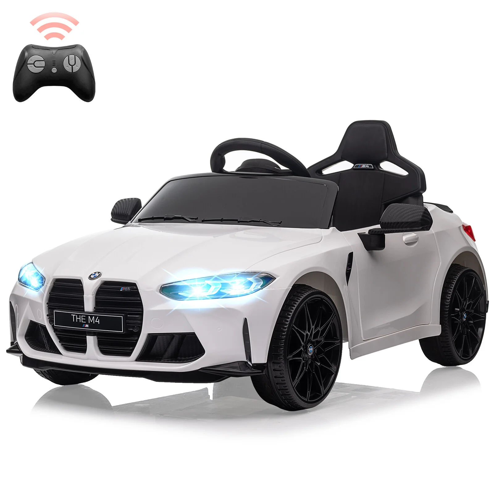 12V Licensed BMW M4 Kids Electric Ride-On Car with Suspension, 3 Speeds, Bluetooth, MP3, LED Lights, Remote Control - Image 2