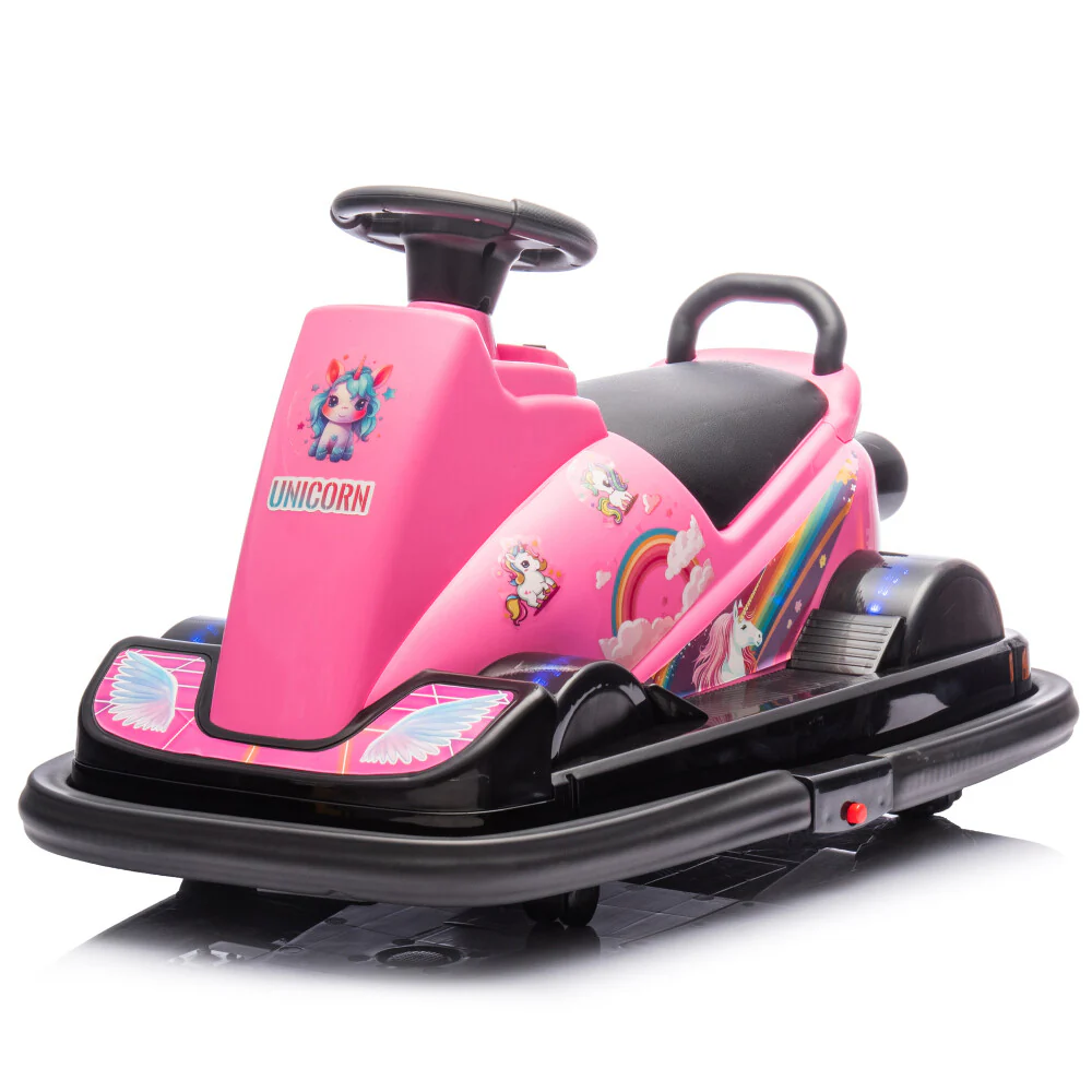 12V Kids Motor Bumper Car with 360-Degree Rotation, Collision-Activated Sound and Light Effects - Image 7