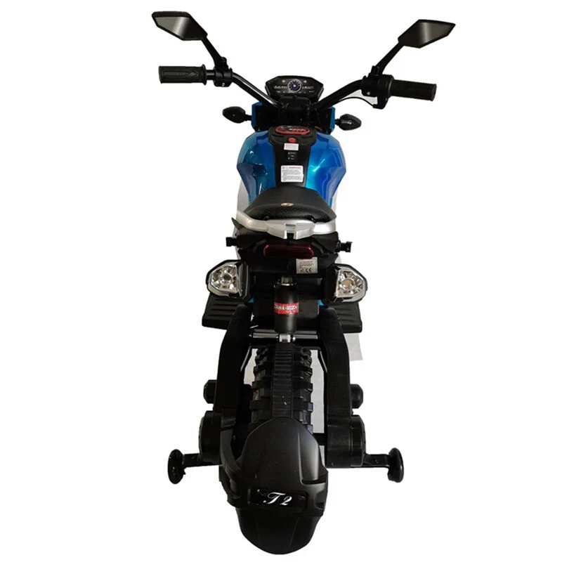 12V Kids Ride-On Motorcycle Toy with Training Wheels 1.8-3.2mph for Ages 3-6 Blue - Image 11