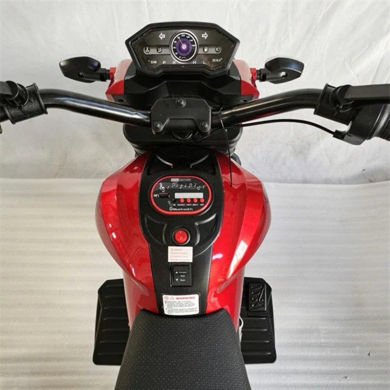 12V Red Ride-On Motorcycle with Training Wheels for Kids Ages 3-6, Speed 1.8-3.2 mph - Image 13