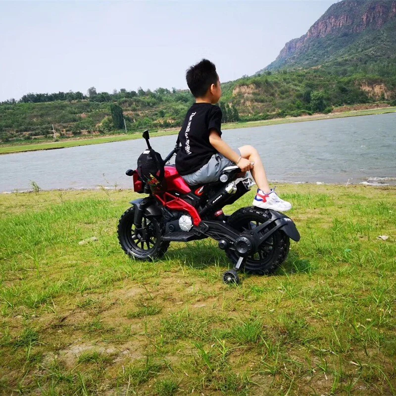 12V Red Ride-On Motorcycle with Training Wheels for Kids Ages 3-6, Speed 1.8-3.2 mph - Image 17
