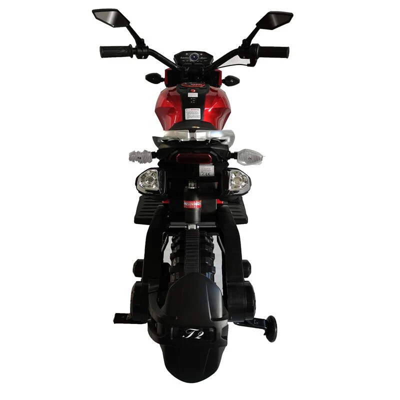 12V Red Ride-On Motorcycle with Training Wheels for Kids Ages 3-6, Speed 1.8-3.2 mph - Image 18