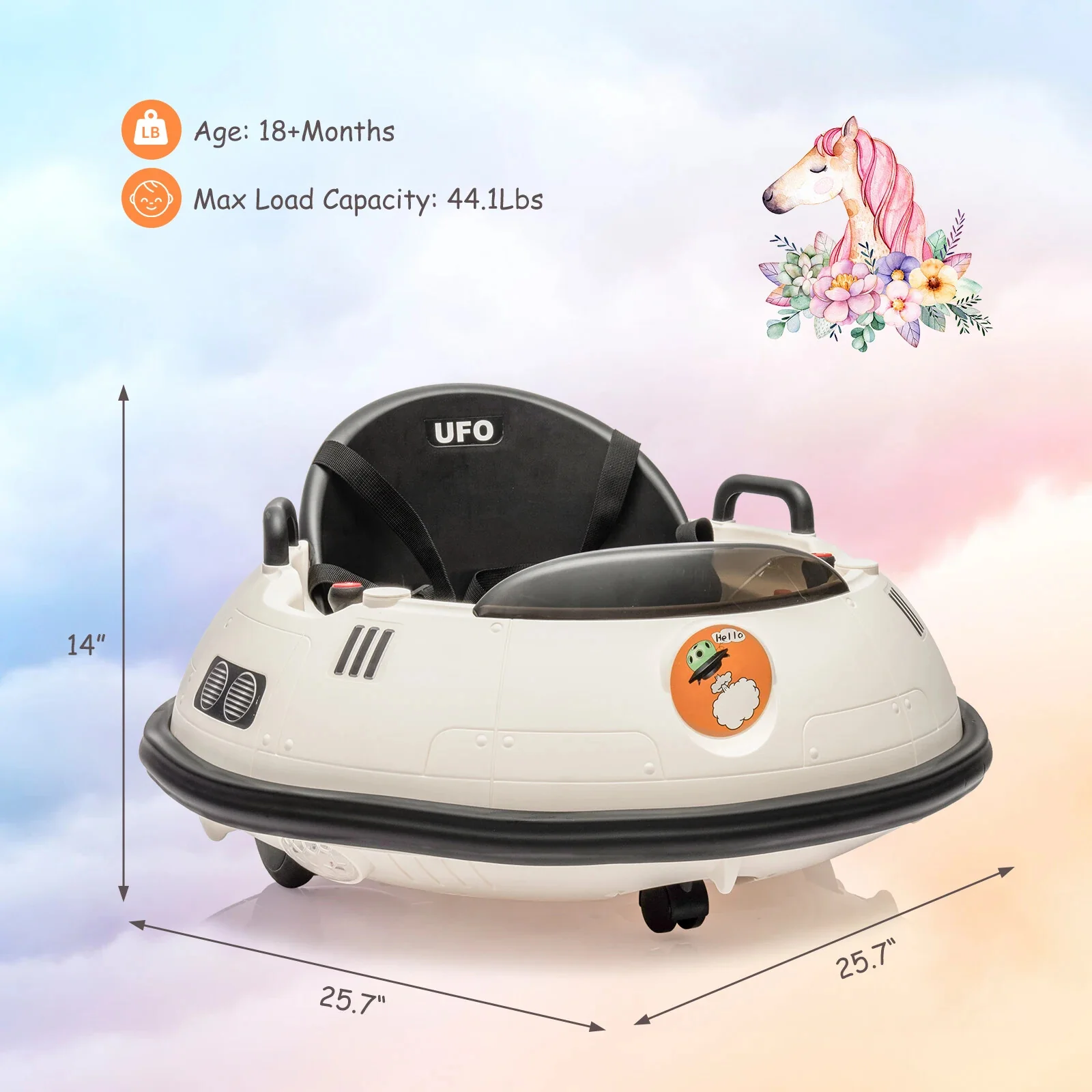 12V Electric Ride-On Bumper Car for Toddlers with Remote Control - Image 3