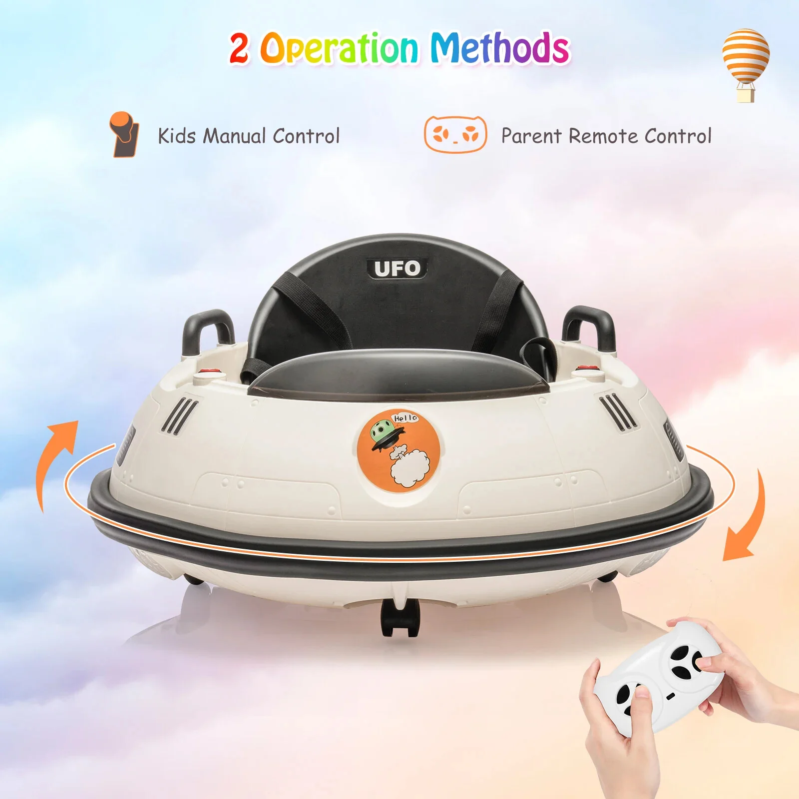 12V Electric Ride-On Bumper Car for Toddlers with Remote Control - Image 5
