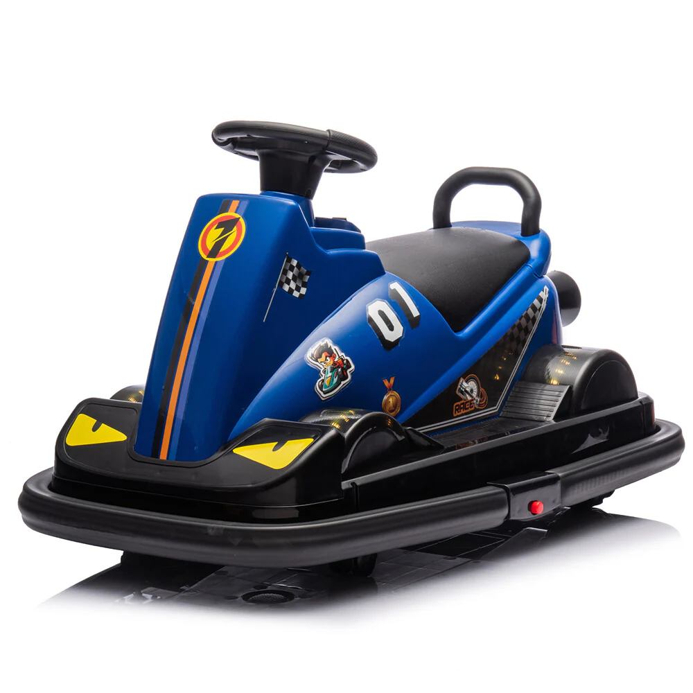 12V Kids Ride-On Motorized Bumper Car with 360-Degree Rotation, 1.55 MPH Speed for Ages 3-5
