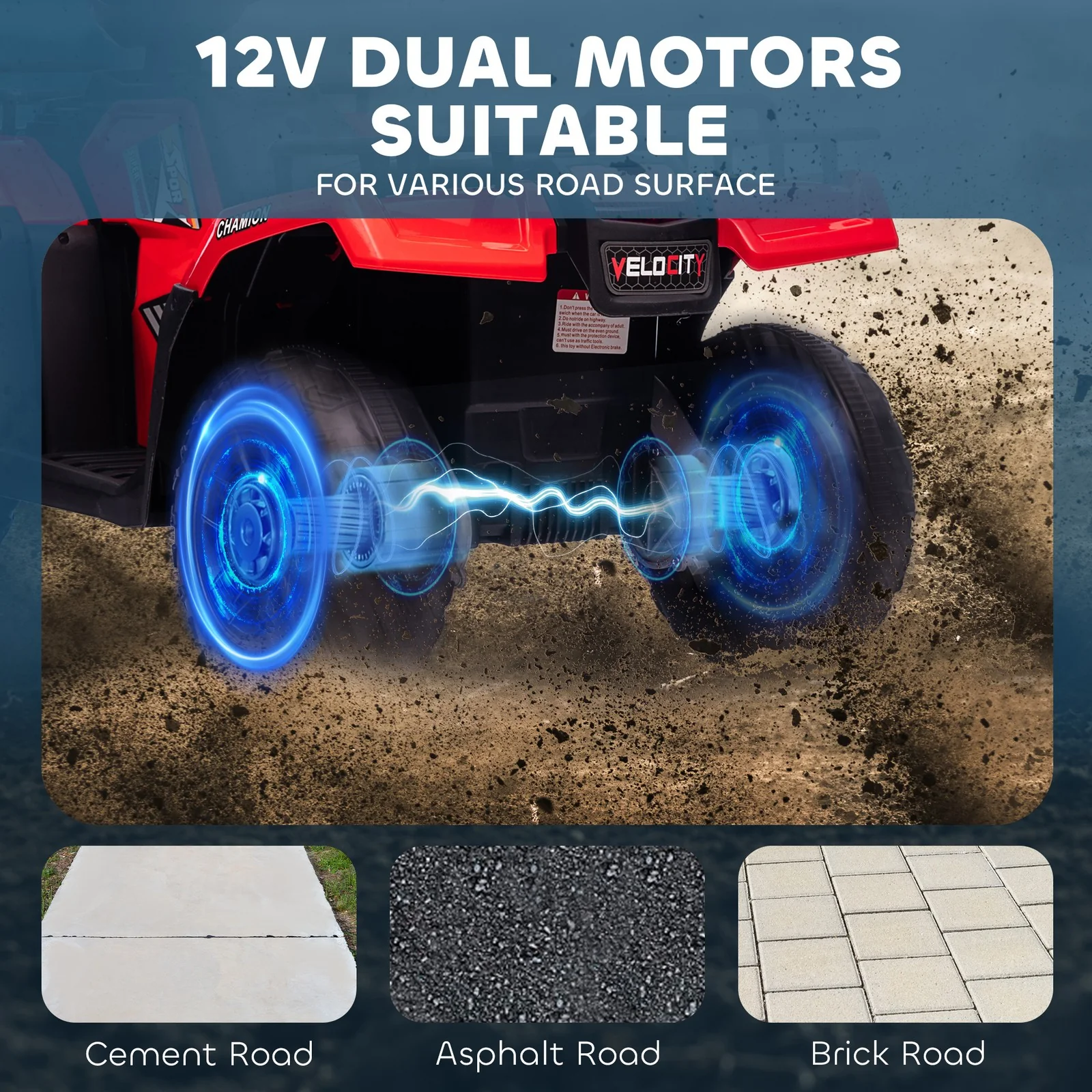 12V Battery Operated Kids 4-Wheeler ATV for Ages 3-5 Red - Image 5