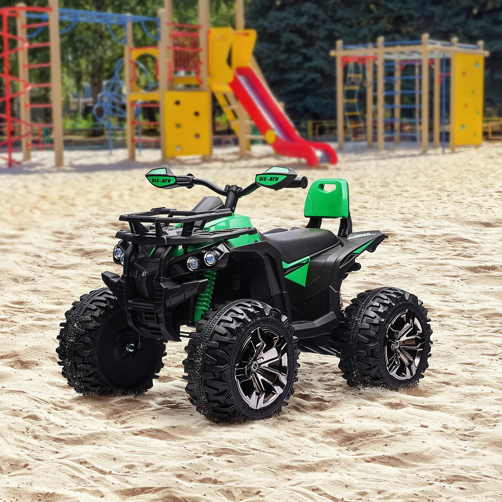 12V Kids ATV Quad Toy Car with Music and Headlights Green - Image 9