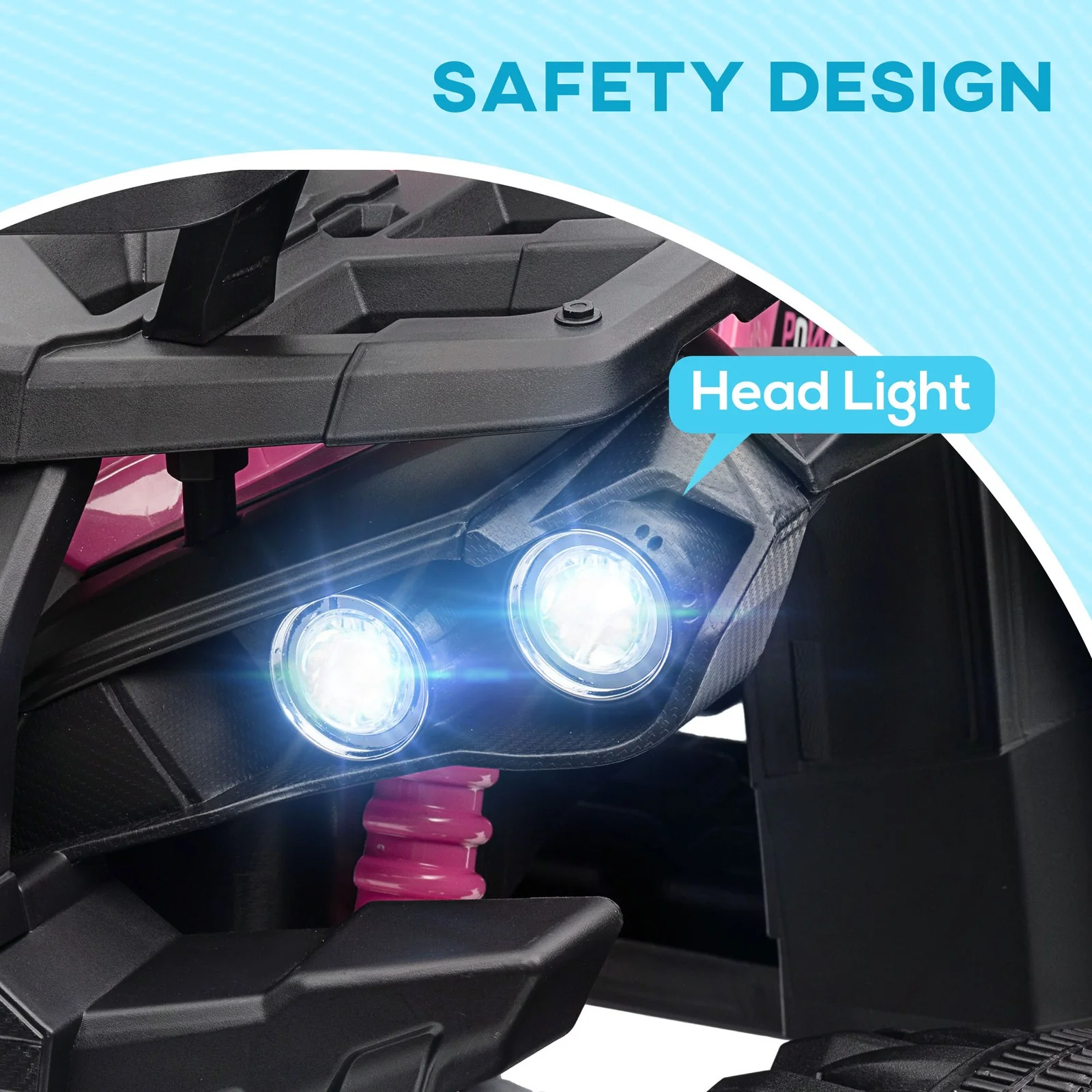 12V Kids Pink ATV Quad Toy Car with Music and Headlights - Image 7