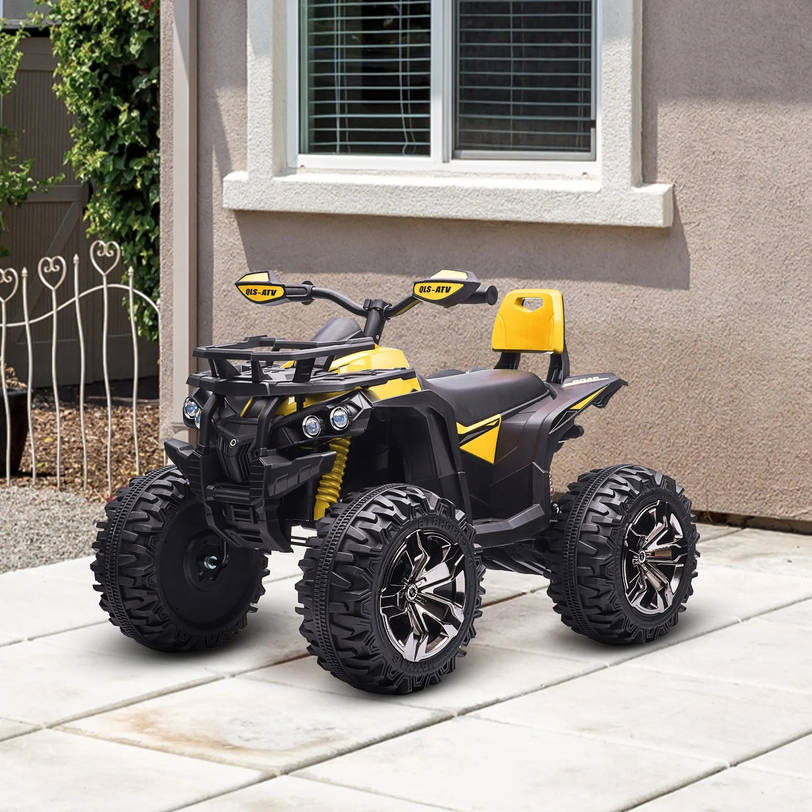 12V Kids Yellow ATV Quad Toy Car with Music and Headlights - Image 9