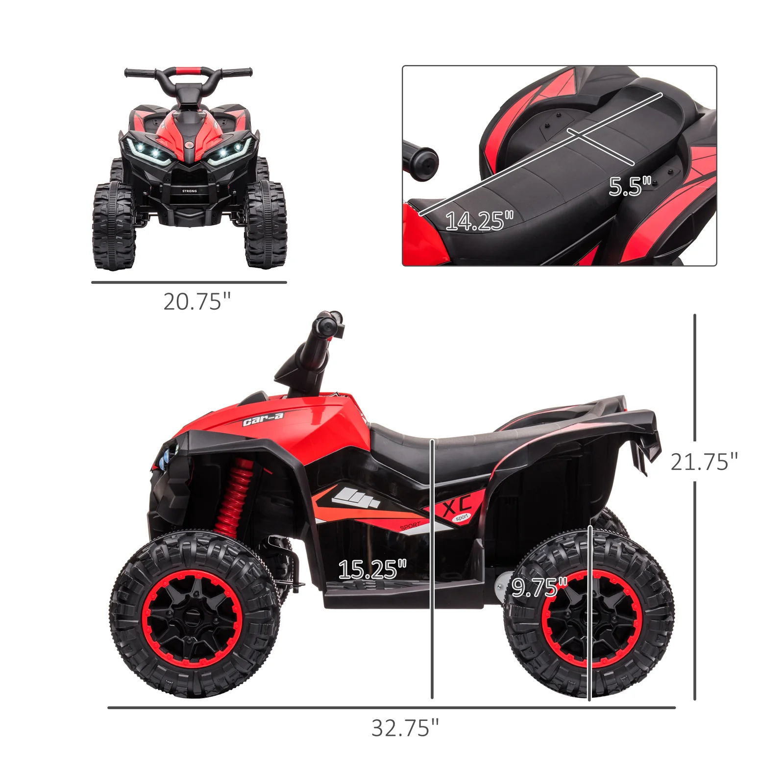12V Kids Four-Wheeler ATV Quad Car with Forward and Reverse Function - Image 3